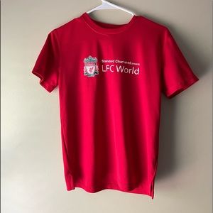 Red dri-fit t shirt, standard chartered liverpool